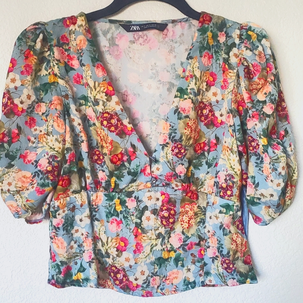 Zara Vintage Floral Blouse